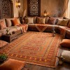 سجاد تركي بخارى كوادر افغاني KR67B تيلا عنابي مقاس 100*300