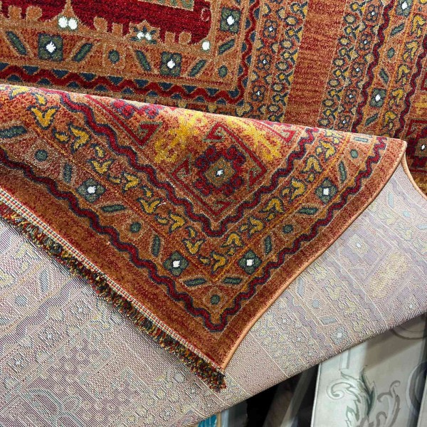 سجاد تركي بخارى كوادر افغاني KR67B تيلا عنابي مقاس 100*300