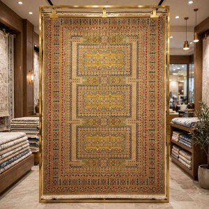 سجاد تركي بخارى كوادر افغاني KR67B اصفر بني مقاس 50*80