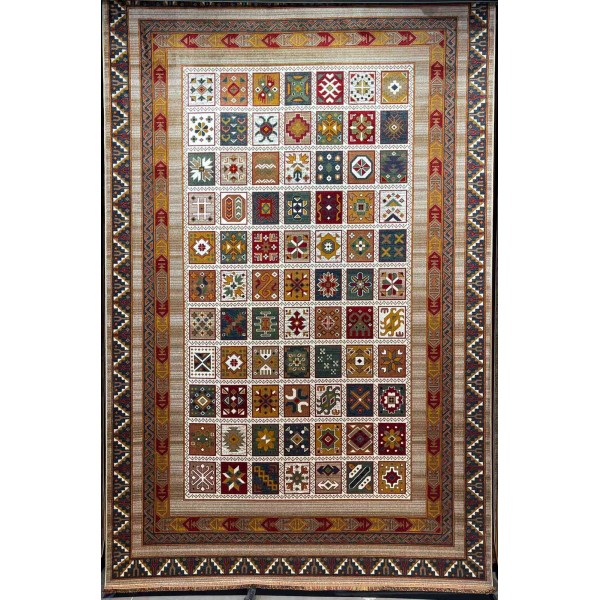 Turkish Bukhara QUADRA Afghani Rug KS87A BEIGE BROWN Size 80*150