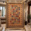 Turkish Bukhara QUADRA Afghani Rug KS87A BROWN YELLOW Size 250*350