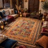 Turkish Bukhara QUADRA Afghani Rug KS87A BROWN YELLOW Size 250*350