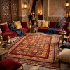 سجاد تركي بخارى السجاد التراثي الافغاني كوادر KS87A عنابي اصفر مقاس 200*300