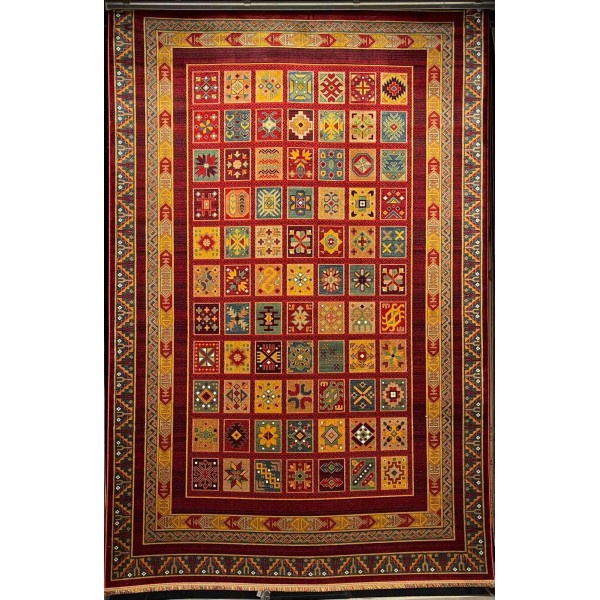 سجاد تركي بخارى السجاد التراثي الافغاني كوادر KS87A عنابي اصفر مقاس 200*300
