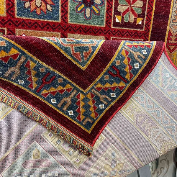 سجاد تركي بخارى السجاد التراثي الافغاني كوادر KS87A عنابي اصفر مقاس 200*300