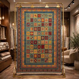 سجاد تركي بخارى السجاد التراثي الافغاني كوادر KS87A اخضر اصفر مقاس 300*400