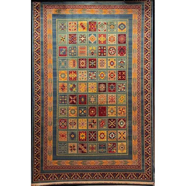 سجاد تركي بخارى السجاد التراثي الافغاني كوادر KS87A اخضر اصفر مقاس 300*400