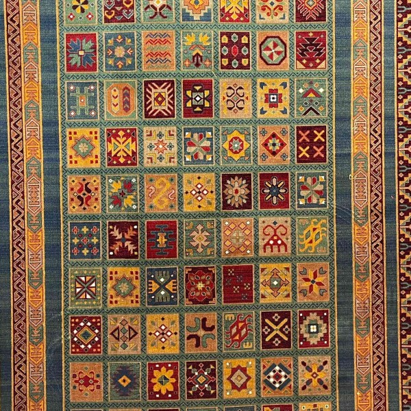 سجاد تركي بخارى السجاد التراثي الافغاني كوادر KS87A اخضر اصفر مقاس 300*400