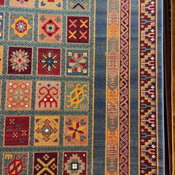 سجاد تركي بخارى السجاد التراثي الافغاني كوادر KS87A اخضر اصفر مقاس 300*400