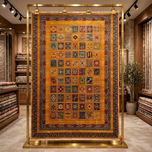 سجاد تركي بخارى السجاد التراثي الافغاني كوادر KS87A اصفر عنابي مقاس 100*300