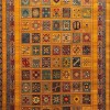 Turkish Bukhara QUADRA Afghani Rug KS87A YELLOW BURGUNDY Size 80*150