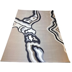 Turkish rug sahm F0750A beige black size 400*600