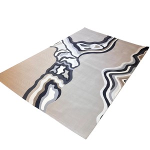 Turkish rug sahm F0750A beige black size 400*600