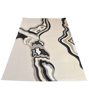 Turkish rug sahm F0750A cream black size 80*150