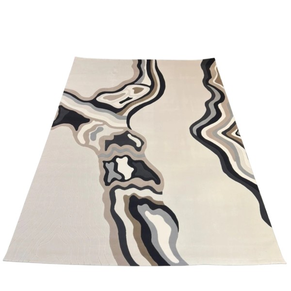 Turkish rug sahm F0750A cream black size 100*300