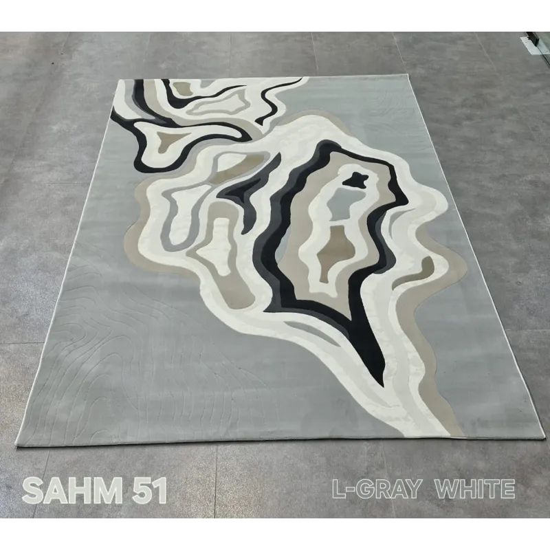 Turkish rug sahm OC551A Light gray white size 400*500