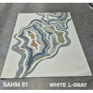 Turkish rug sahm OC551A white Light gray size 400*500