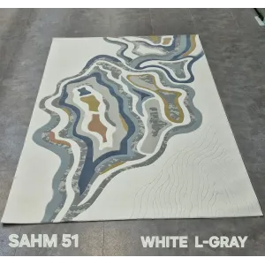 Turkish rug sahm OC551A white Light gray size 400*600