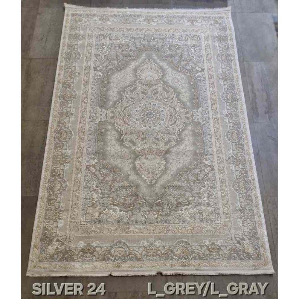 سجاد تركي سيلفر 24 رصاصي فاتح مقاس 80*150
