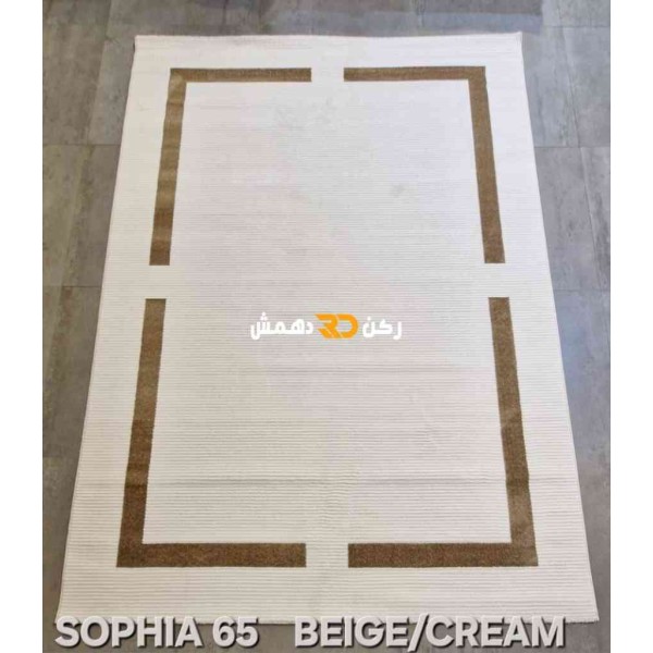 سجاد تركي اطار برواز صوفيا 65 كريم بيج غامق مقاس 300*400