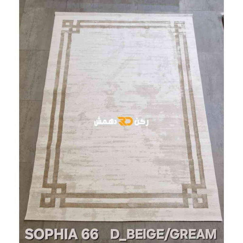 سجاد تركي اطار برواز صوفيا 66 كريم بيج غامق مقاس 300*400