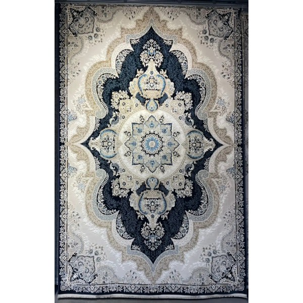 سجاد فيرونا تركي كلاسيك N485A كحلي دائري مقاس 150*150