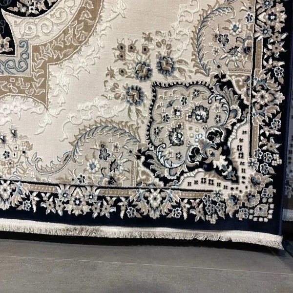 سجاد فيرونا تركي كلاسيك N485A كحلي دائري مقاس 150*150