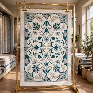 antalya Rug French Turkish Design P0058B blue cream 80*150