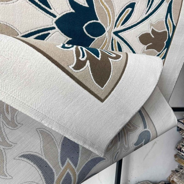 antalya Rug French Turkish Design P0058B cream blue 250*350