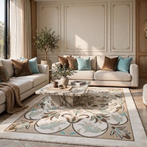 antalya Rug French Turkish Design P0058B GREEN CREAM 80*150