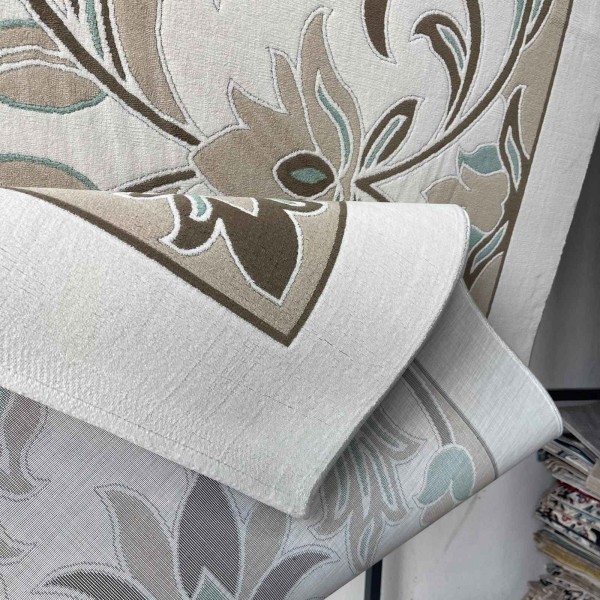 antalya Rug French Turkish Design P0058B GREEN CREAM 100*200