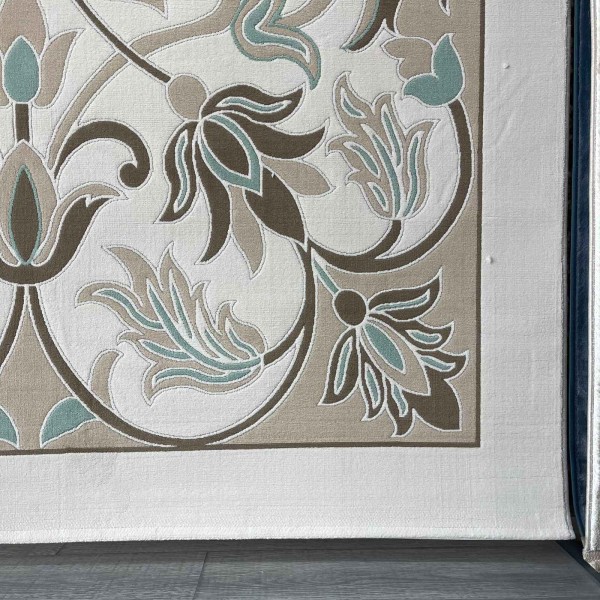 antalya Rug French Turkish Design P0058B GREEN CREAM 100*200