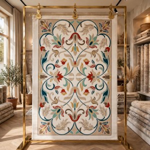 antalya Rug French Turkish Design P0058A TERRA CREAM 100*300