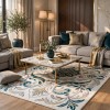 antalya Rug French Turkish Design P0059A BLUE CREAM 250*350