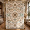 antalya Rug French Turkish Design P0059A GREEN CREAM 100*200