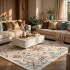 antalya Rug French Turkish Design P0059A GREEN CREAM 100*200