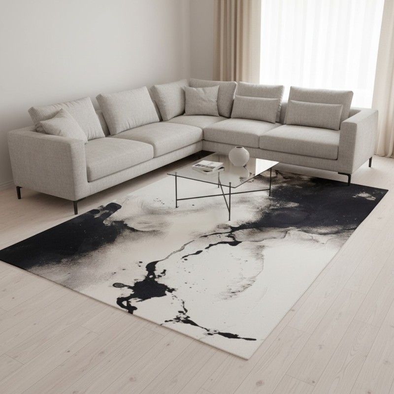 Turkish ALFAN Carpet D0651A BLACK Size 150*220