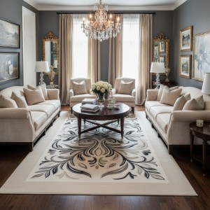 Turkish ALFAN Carpet AA187B BLACK Size 100*200