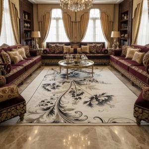 Turkish AURA Carpet S0253A BLACK Size 300*400