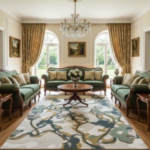 Turkish AURA Carpet D0654A green Size 200*300