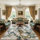 Turkish AURA Carpet D0654A green Size 200*300 Turkish AURA Carpet D0654A green Size 200*300