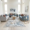 سجاد الفن تركي AA188A سماوي مقاس 100*300