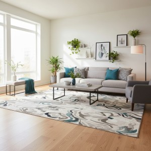 Turkish FANTASTIC Carpet K404AC BLUE Size 150*220