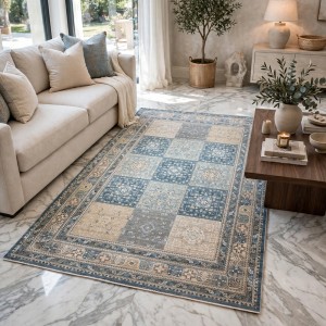 سجاد مكناس بوهيمي تركي OL406C رصاصي مقاس 80*150