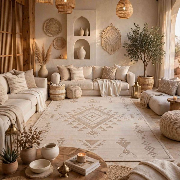 Modern olaya Turkish rugs R0409A dark beige Size 150*220
