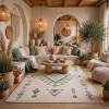 Modern olaya Turkish rugs R0409A GREEN Size 100*200