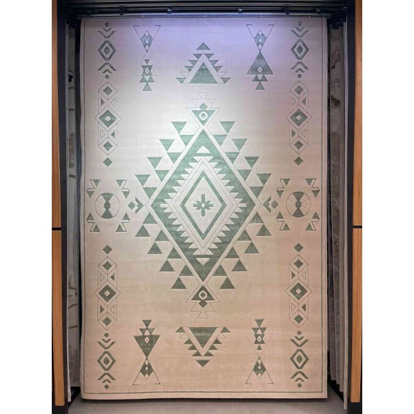 Modern olaya Turkish rugs R0409A GREEN Size 100*200