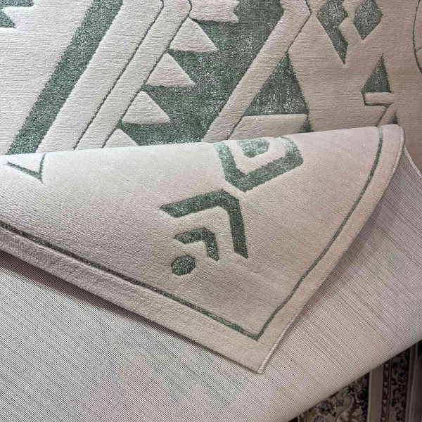 Modern olaya Turkish rugs R0409A GREEN Size 100*200