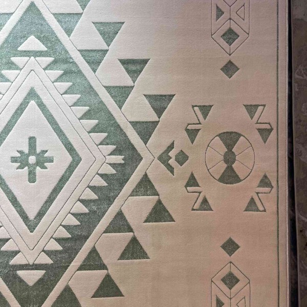Modern olaya Turkish rugs R0409A GREEN Size 100*200