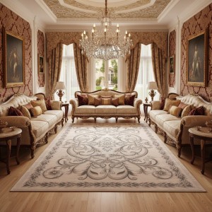 Turkish OPAL Carpet 9661D WHITE GREY Size 250*350